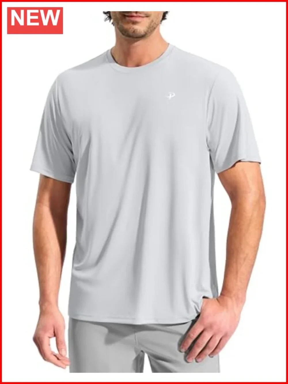 Men's UPF 50+ Rashguard Swim Shirt Quick Dry Lightweight Short Sleeve Sun